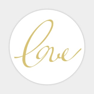 Love Golden Script Magnet